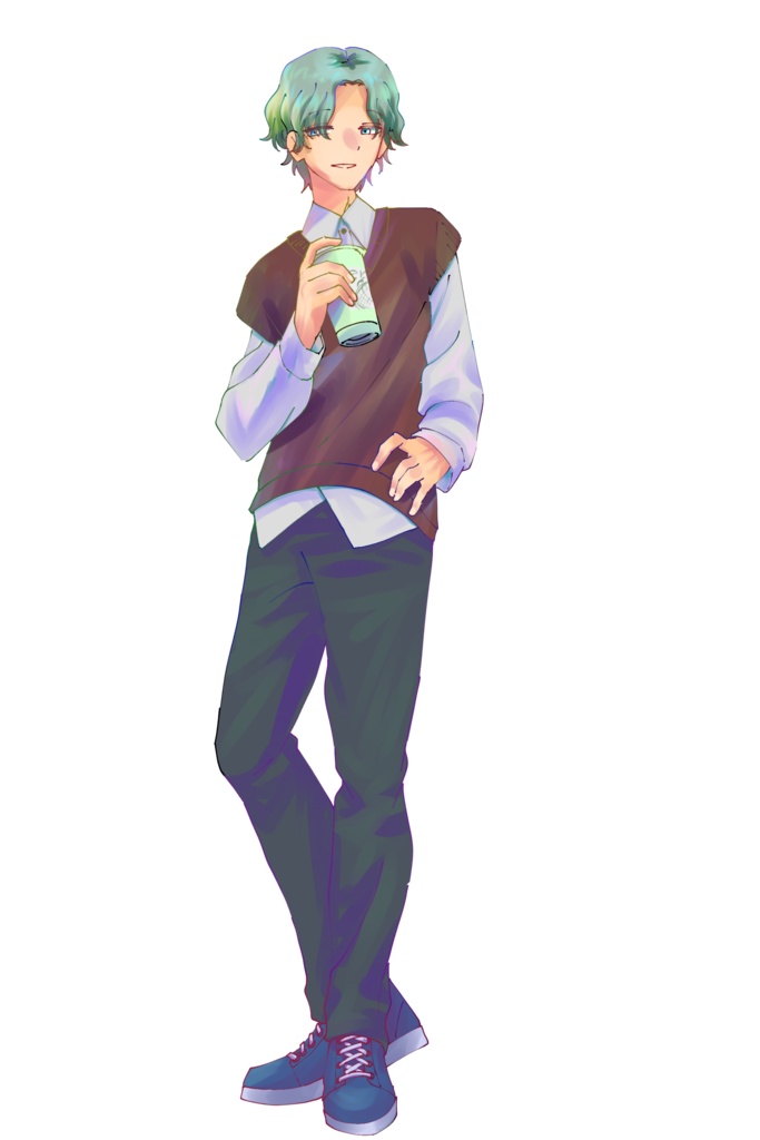 ちょっとゆるい大学生男子|立ち絵素材(TRPG・配信・動画向け)