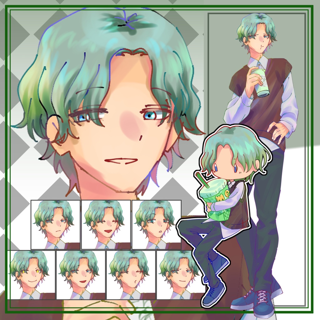 ちょっとゆるい大学生男子｜立ち絵素材（TRPG・配信・動画向け）