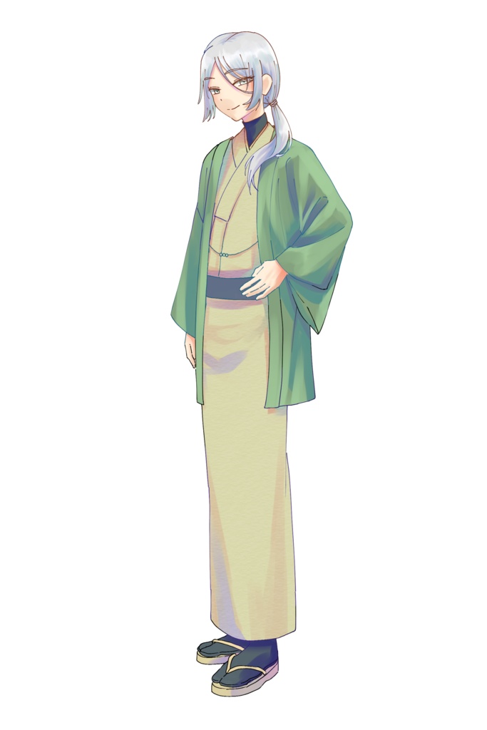 病弱おさげ着物男子【立ち絵/表情9種】