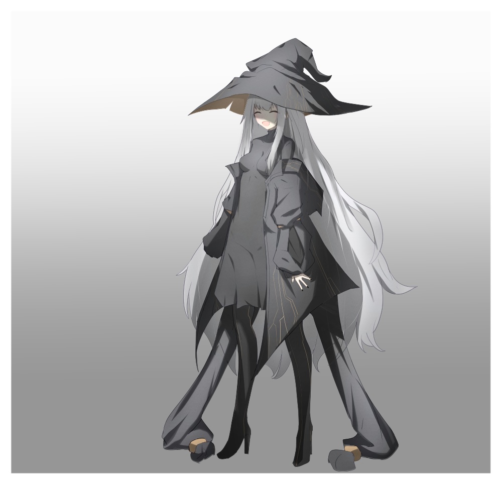 銀髪の魔女っぽい女子立ち絵