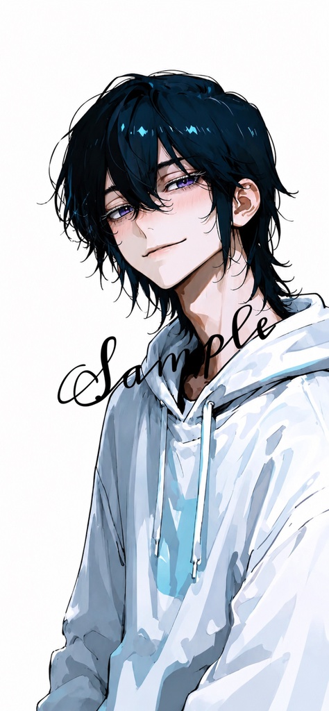 【スマホ壁紙】黒彩 【透明感男子】