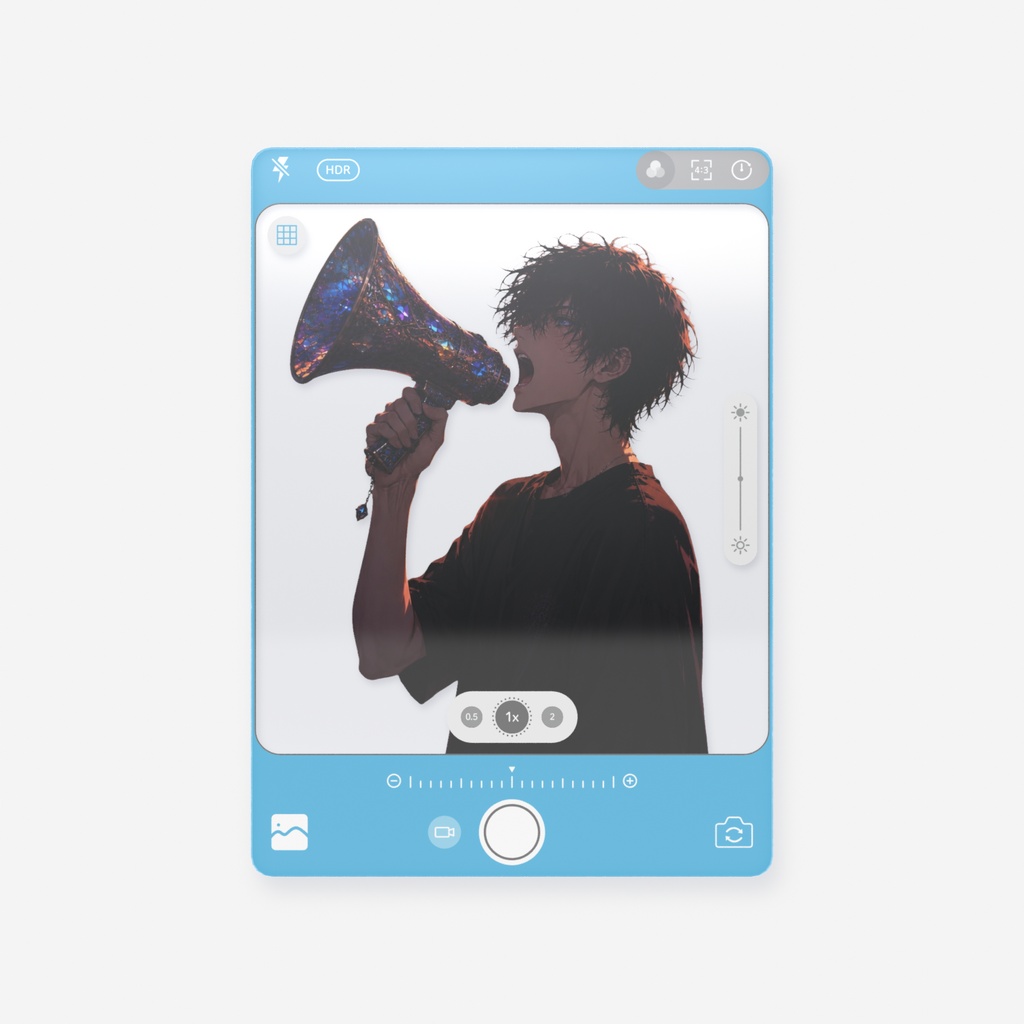 【チェキ風クリアカード】拡声器