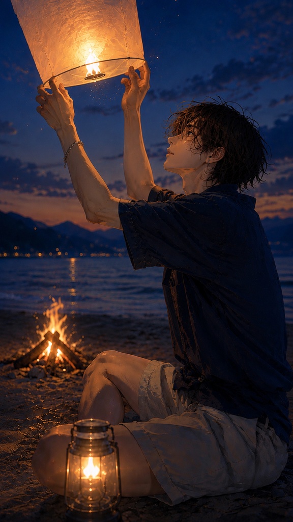 Ritsu  夏の果て、灯りを辿って｜スマホ壁紙・イラスト集
