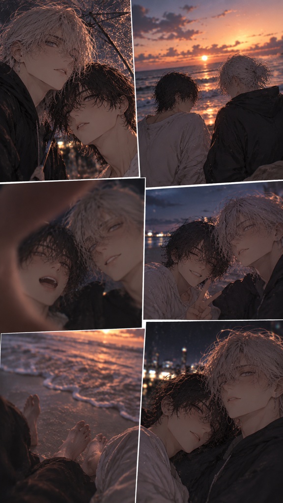 【12枚イラストセット】Nagi&Ren｜Rainy Nights, Quiet Days.【スマホ壁紙】