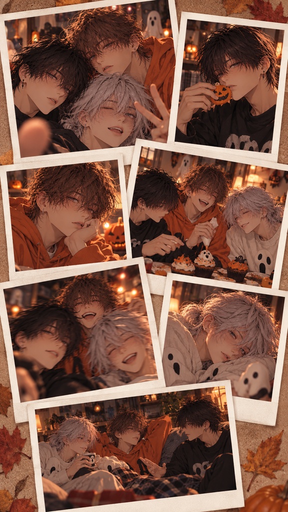 【イラスト集】Ren, Nagi & Ritsu — Autumn Outtakes | 12 Polaroid Collages