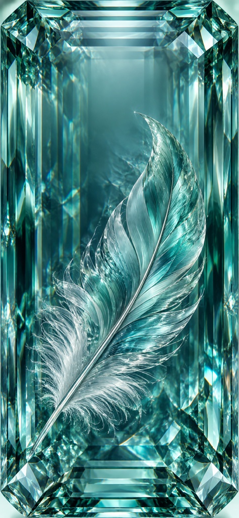 【宝石壁紙】    Crystal Plume｜一枚の羽根が輝く4K宝石壁紙・7色セット