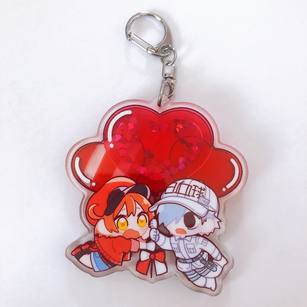 白赤グリッターアクキー