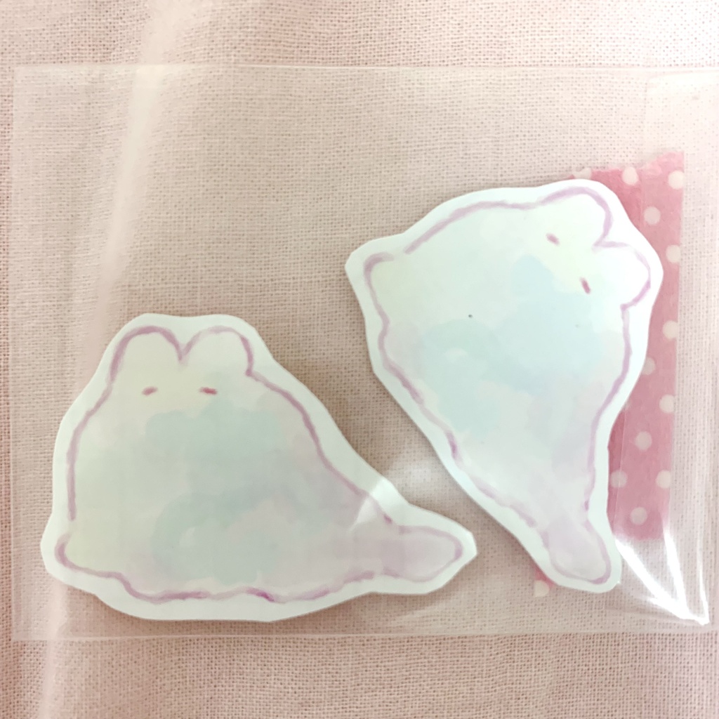 にんげんいか　ねむり目　シール　2枚セット