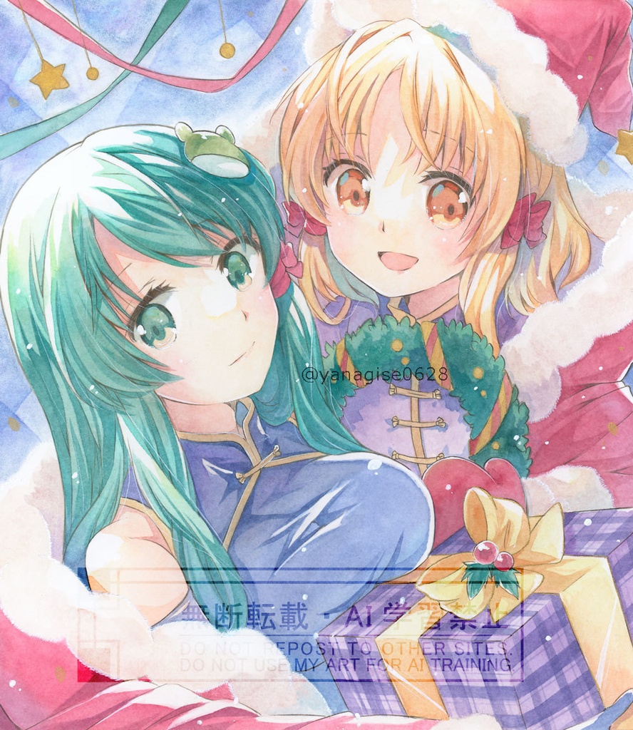 【大色紙】早苗＆諏訪子さまクリスマス【原画】