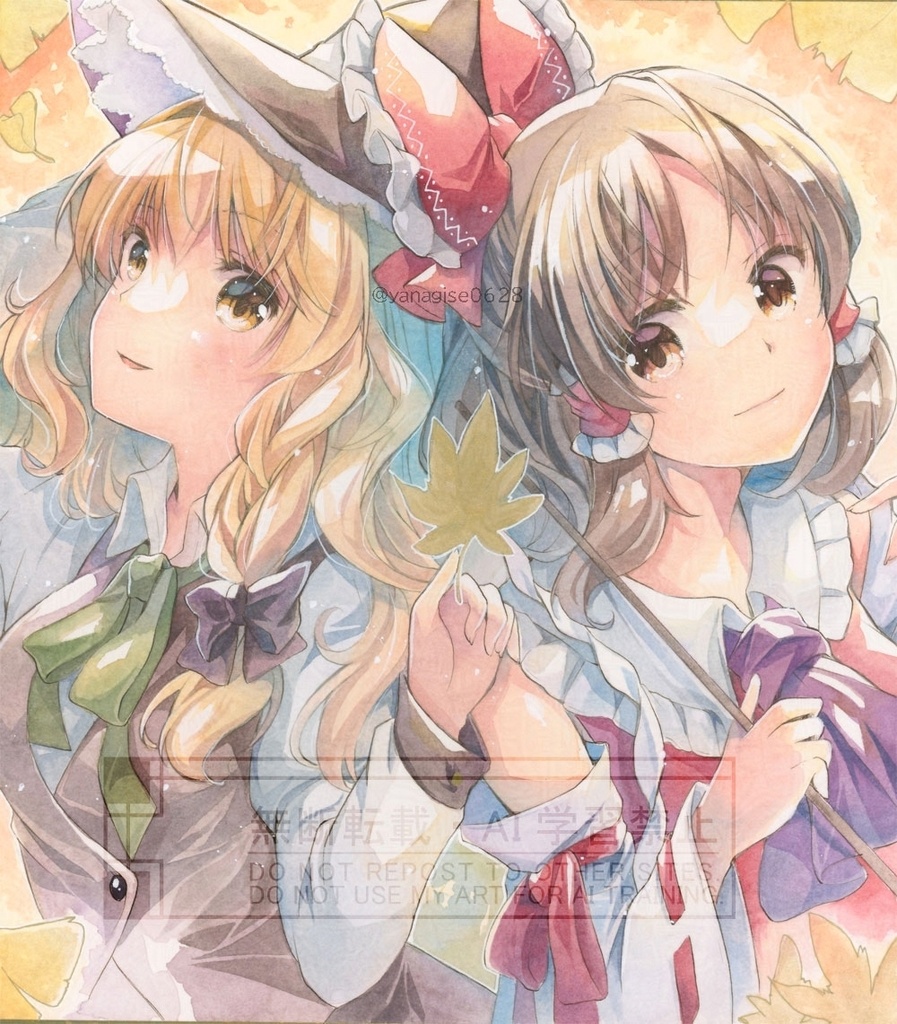 【紅楼夢22】霊夢＆魔理沙大色紙原画