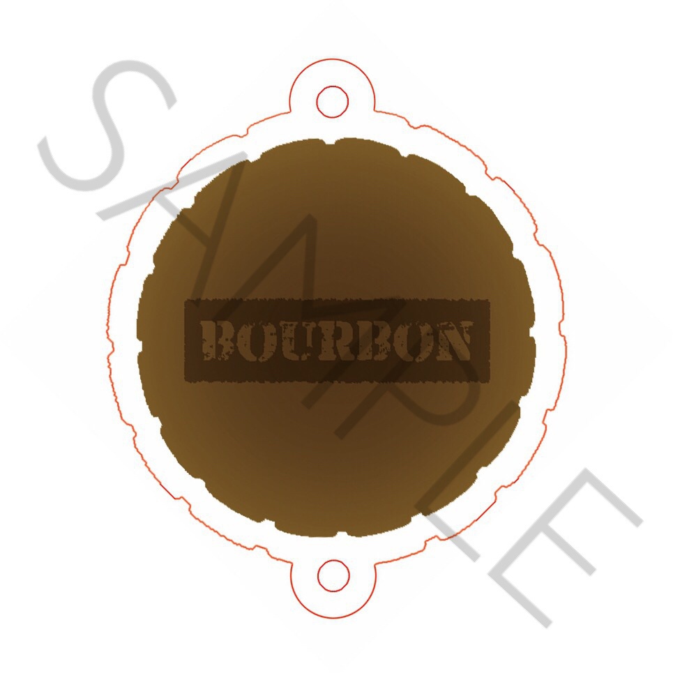 ロゼット型アクリルキーホルダー(バーボンver.)