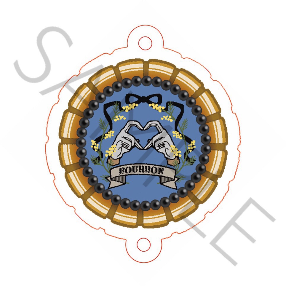 ロゼット型アクリルキーホルダー(バーボンver.)