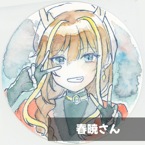 竜田万秋アナログイラスト原画（顔彩）