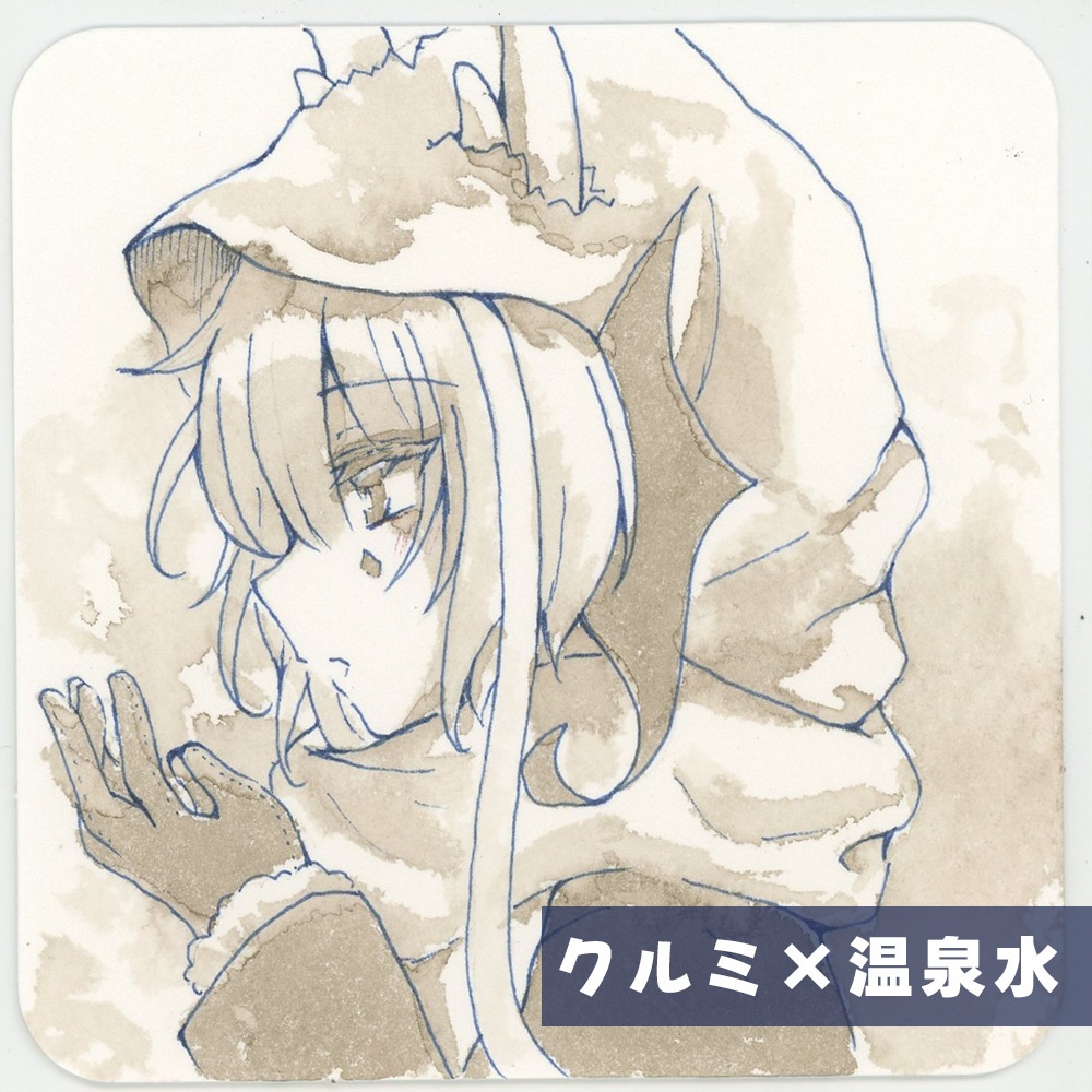 天然素材の絵の具、万年筆インクの原画