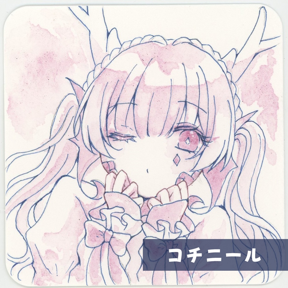 天然素材の絵の具、万年筆インクの原画