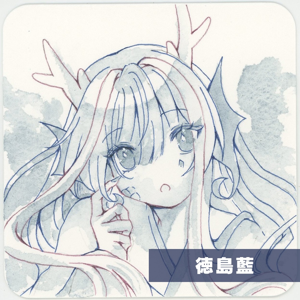 天然素材の絵の具、万年筆インクの原画