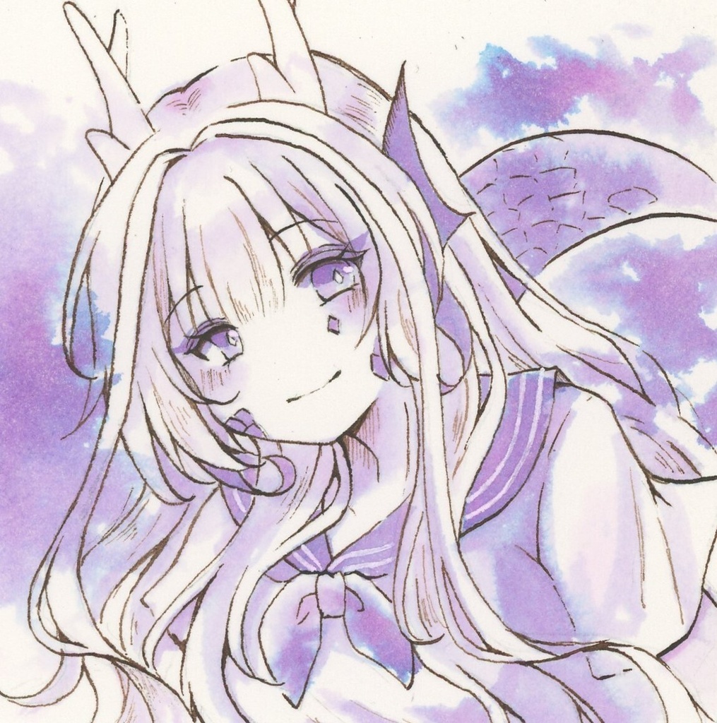万年筆インクイラスト原画
