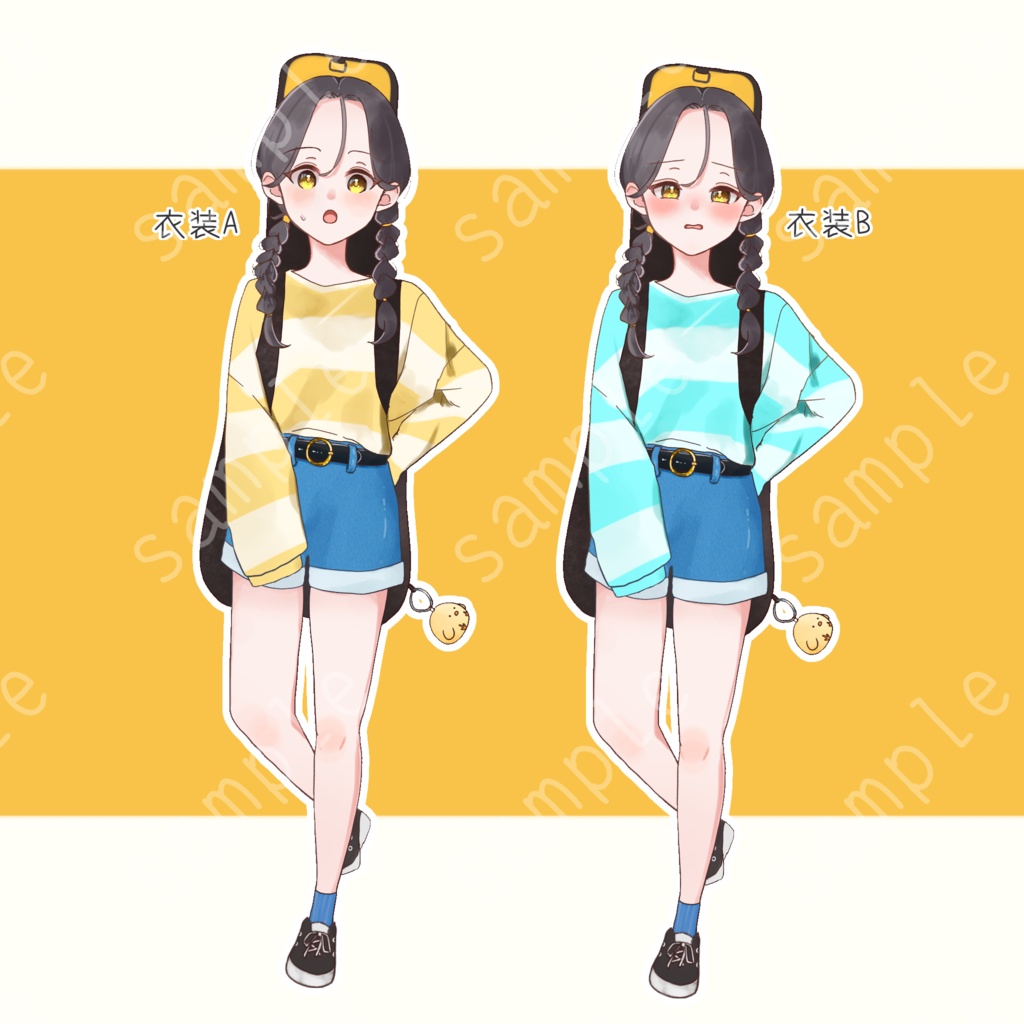 立ち絵素材_ギター_女の子