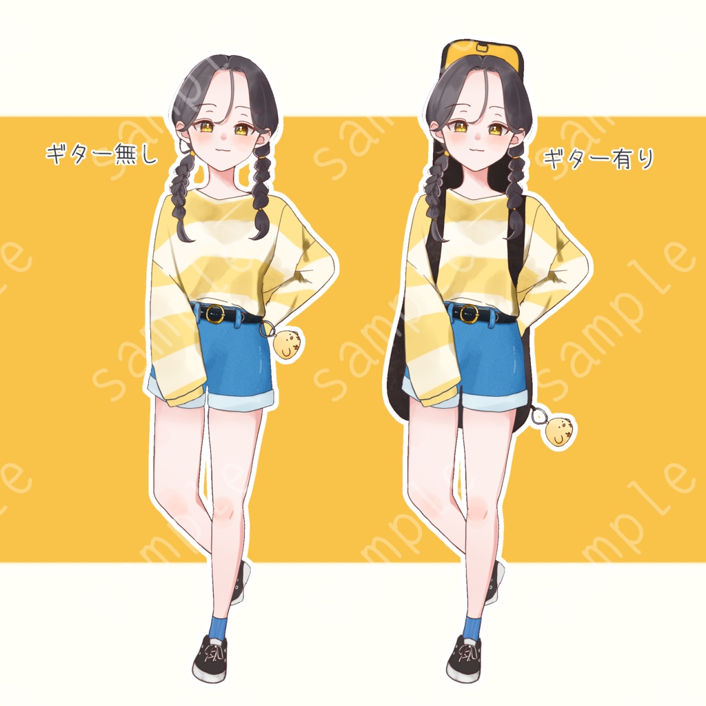 立ち絵素材_ギター_女の子