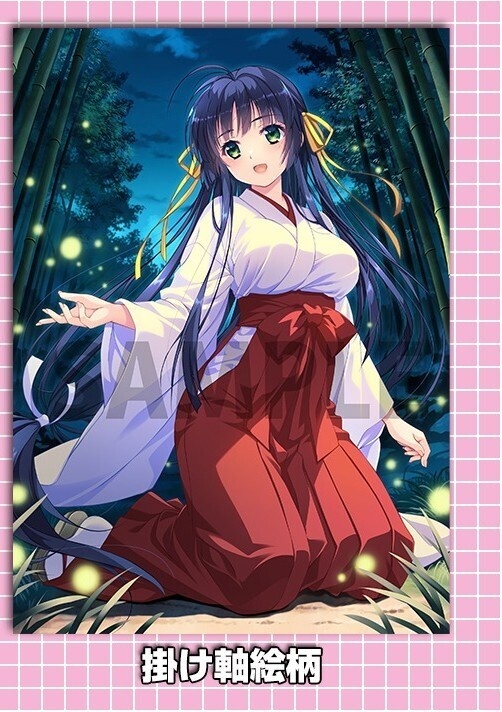 宵神楽・いぶき描き下ろし桐箱入り掛け軸（直筆イラストミニ色紙付）【C108】