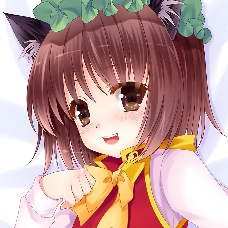 魁屋 東方Project 橙 ちぇん 添い寝抱き枕カバー タペストリー