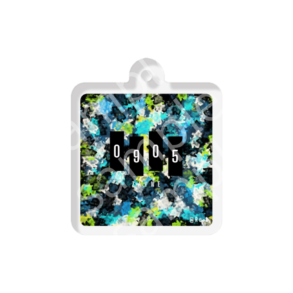 恋と深空イメージ 手描きペイント風4cm正方形アクリルキーホルダー