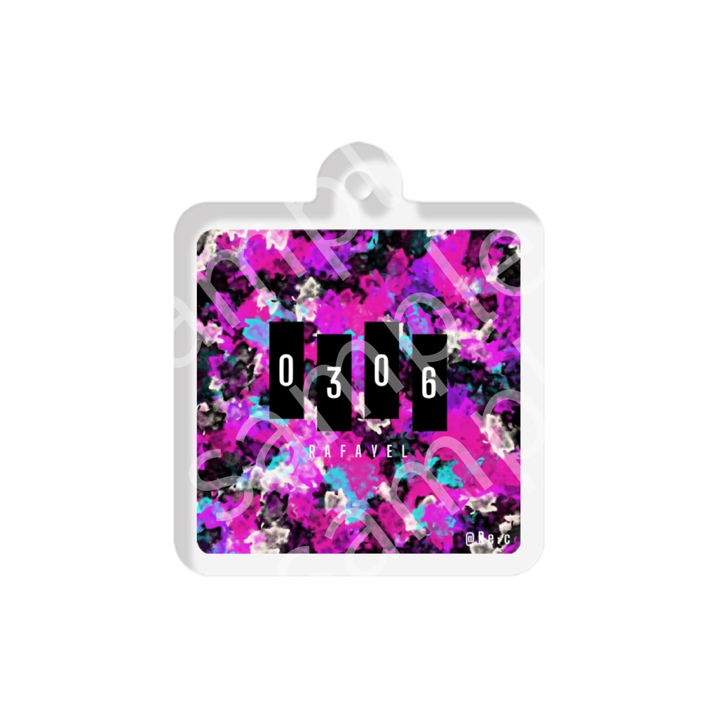 恋と深空イメージ 手描きペイント風4cm正方形アクリルキーホルダー