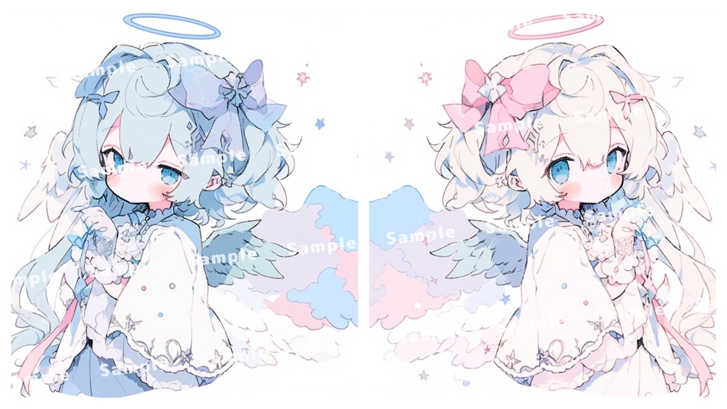 ペアアイコン(ペア画)-ふたごの天使ちゃん