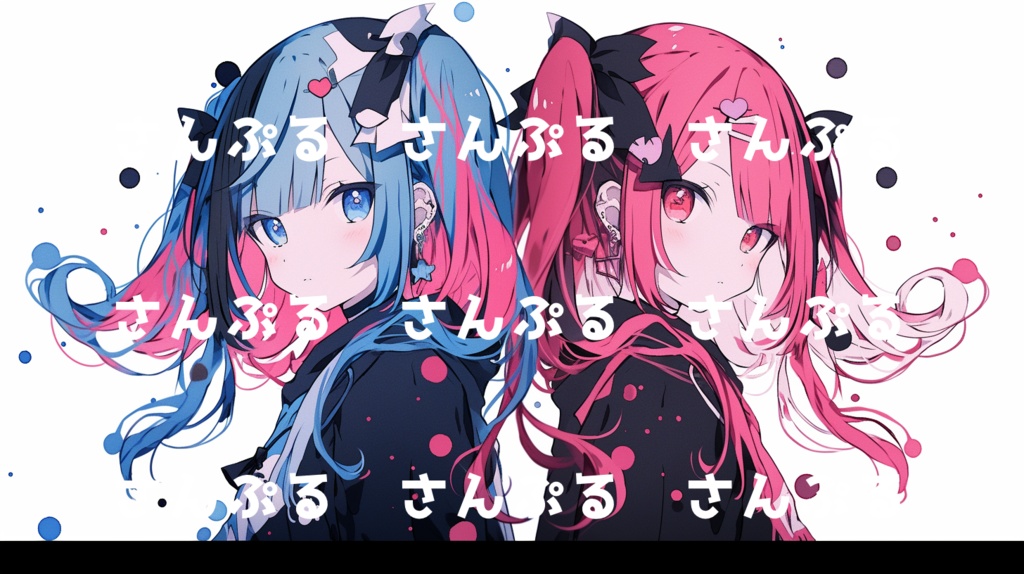 ツインテ赤青のペアアイコン