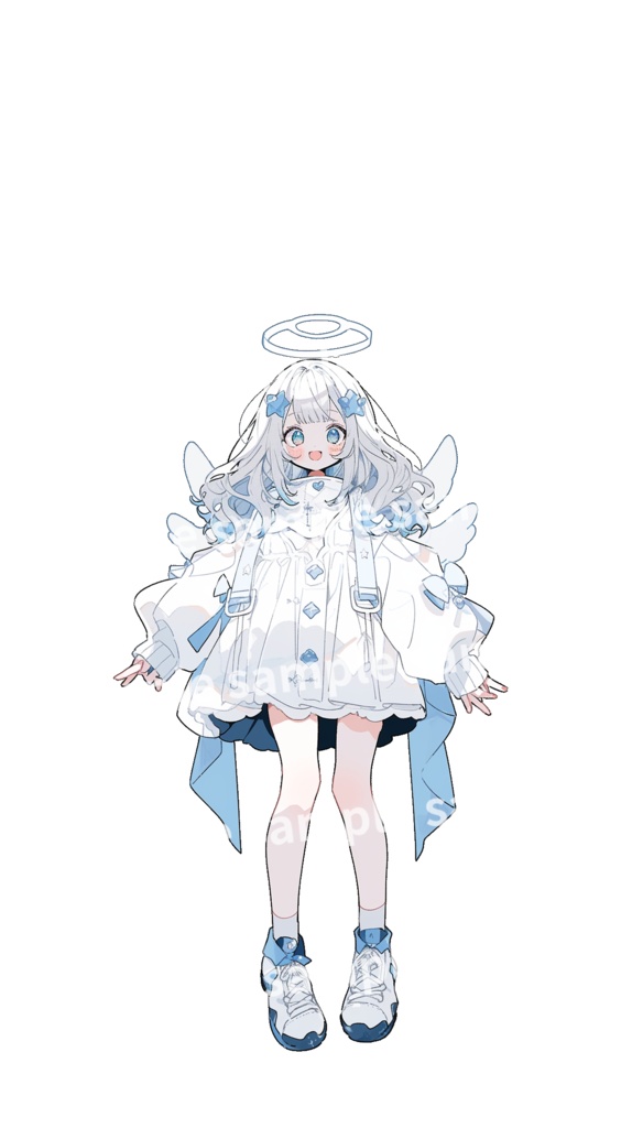 水色ミディアム天使ちゃん--配信用立ち絵 - すのの立ち絵ショップ - BOOTH