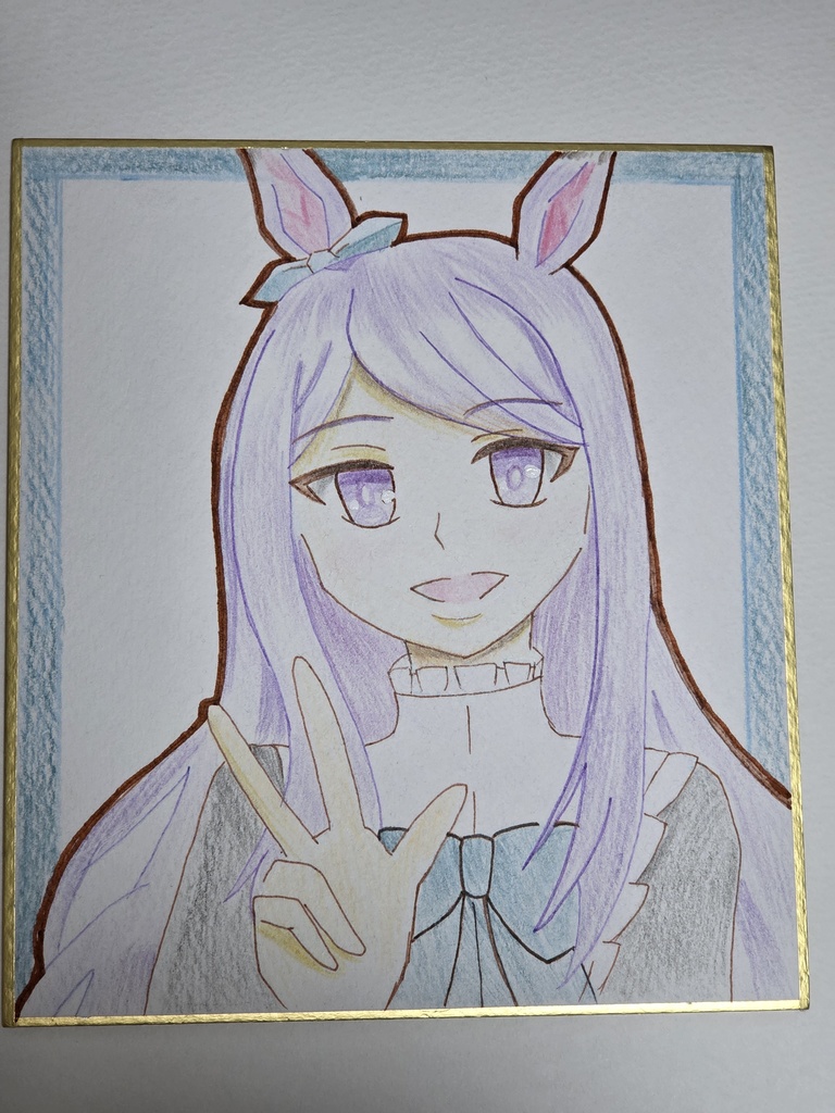 メジロマックイーン　手描き色紙