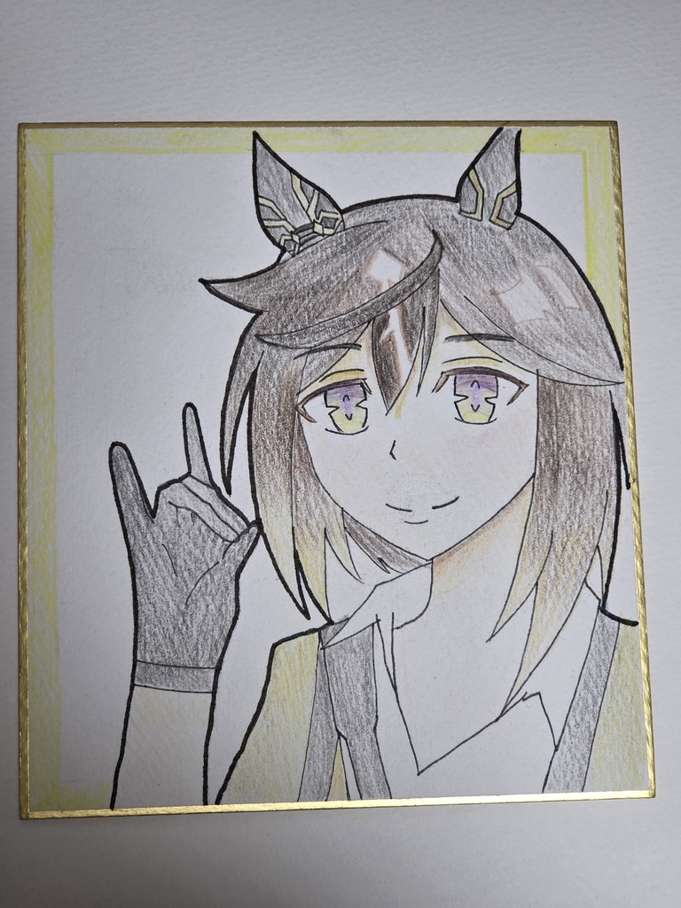 ステイゴールド　手描き色紙