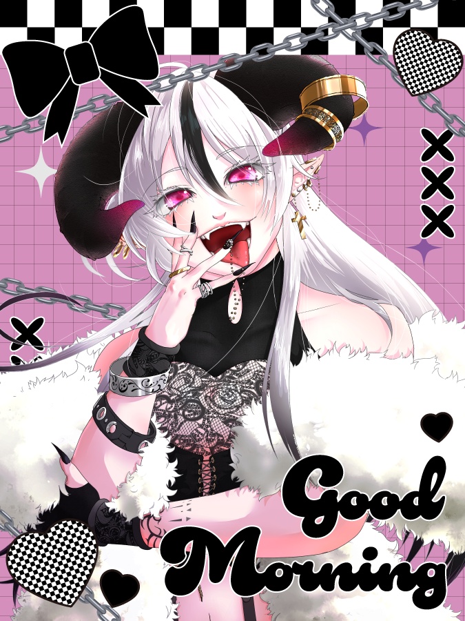 無料配布【地雷系っぽいおはようVTuber素材】
