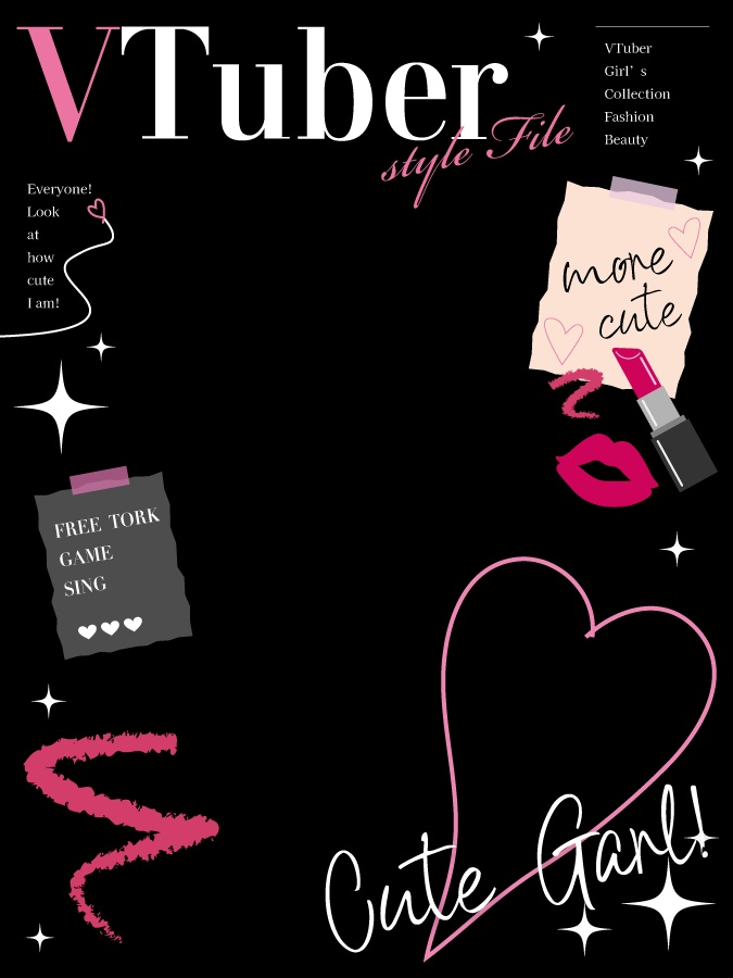 無料配布【👤雑誌の表紙のようなVTuber素材🩷】