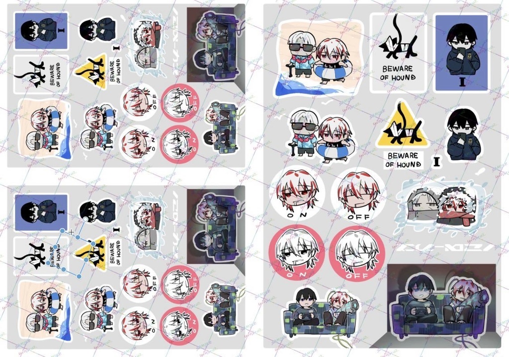 ウォといぬ、oneといぬシール