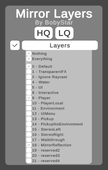 [VRChat Prefab] Boby's Layer Mirror