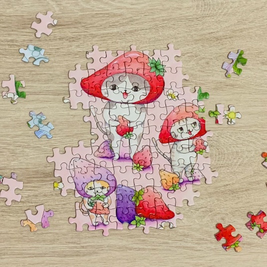 大好きないちごに囲まれて 300ピース パズル