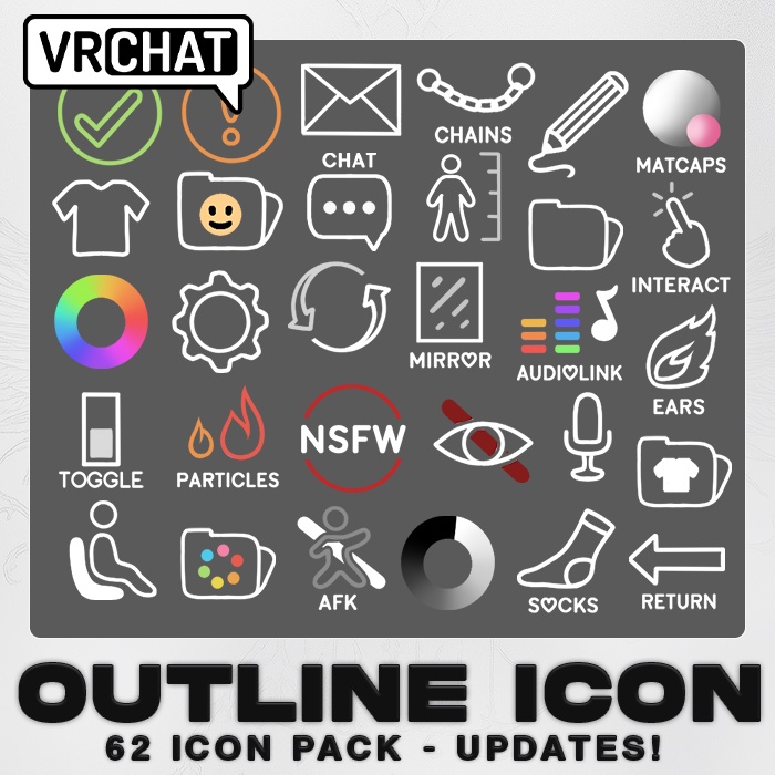 VRChat Custom Icons OUTLINE VERSION