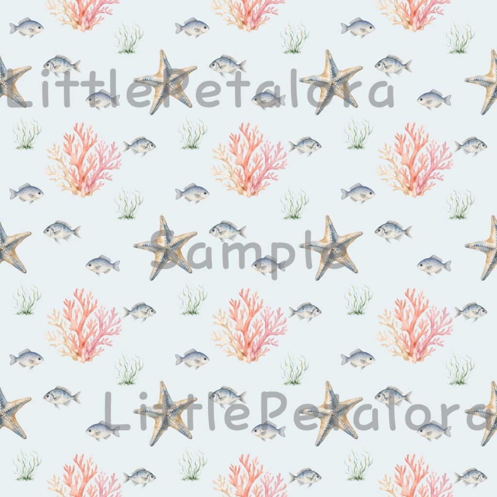 【デジタル素材】海をイメージしたシームレスパターン7枚セット
