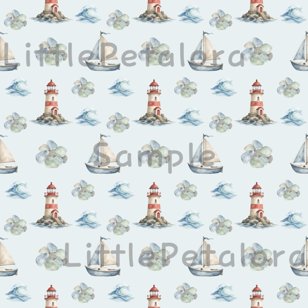 【デジタル素材】海をイメージしたシームレスパターン7枚セット