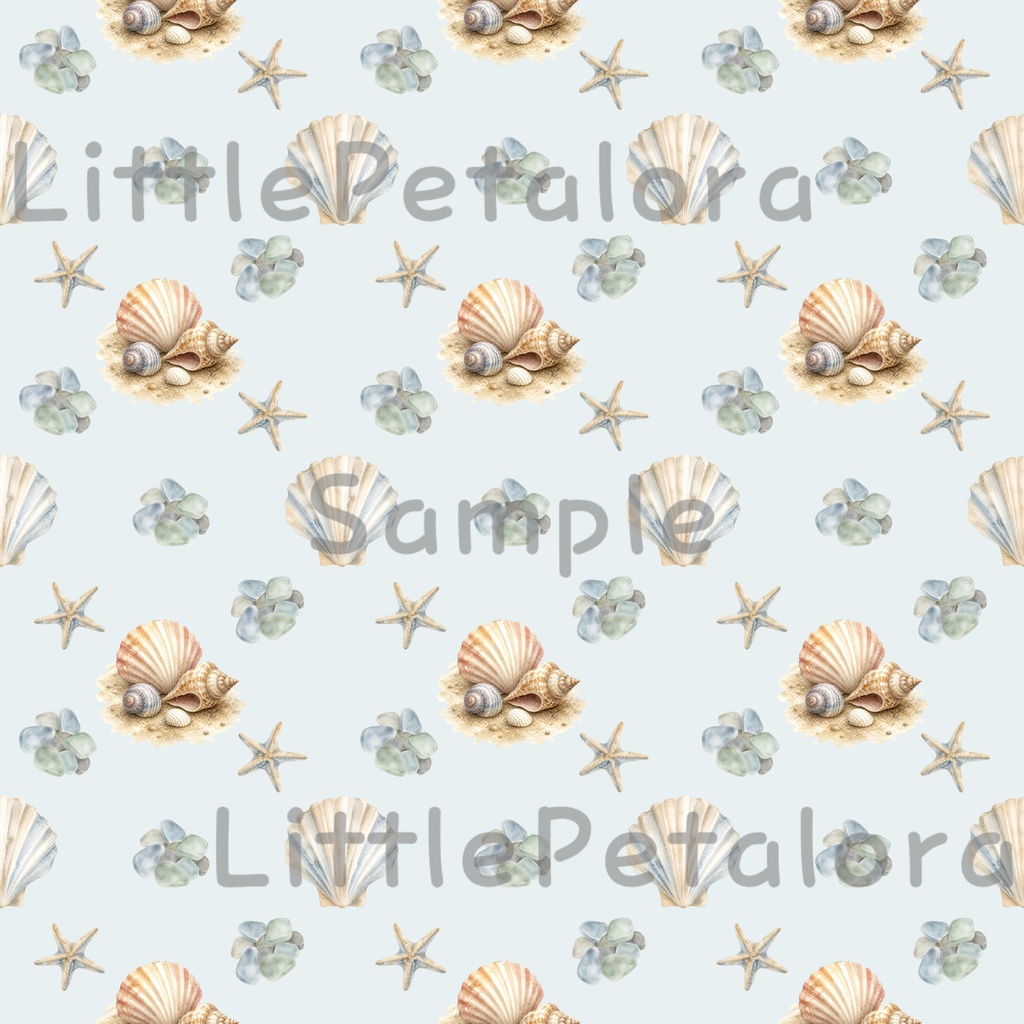 【デジタル素材】海をイメージしたシームレスパターン7枚セット