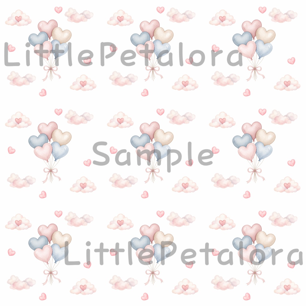 【デジタル素材】ハートをイメージしたシームレスパターン7枚セット