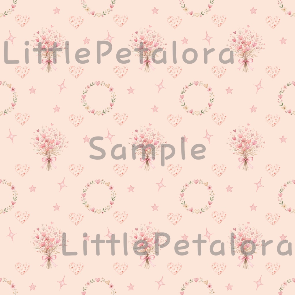 【デジタル素材】ハートをイメージしたシームレスパターン7枚セット