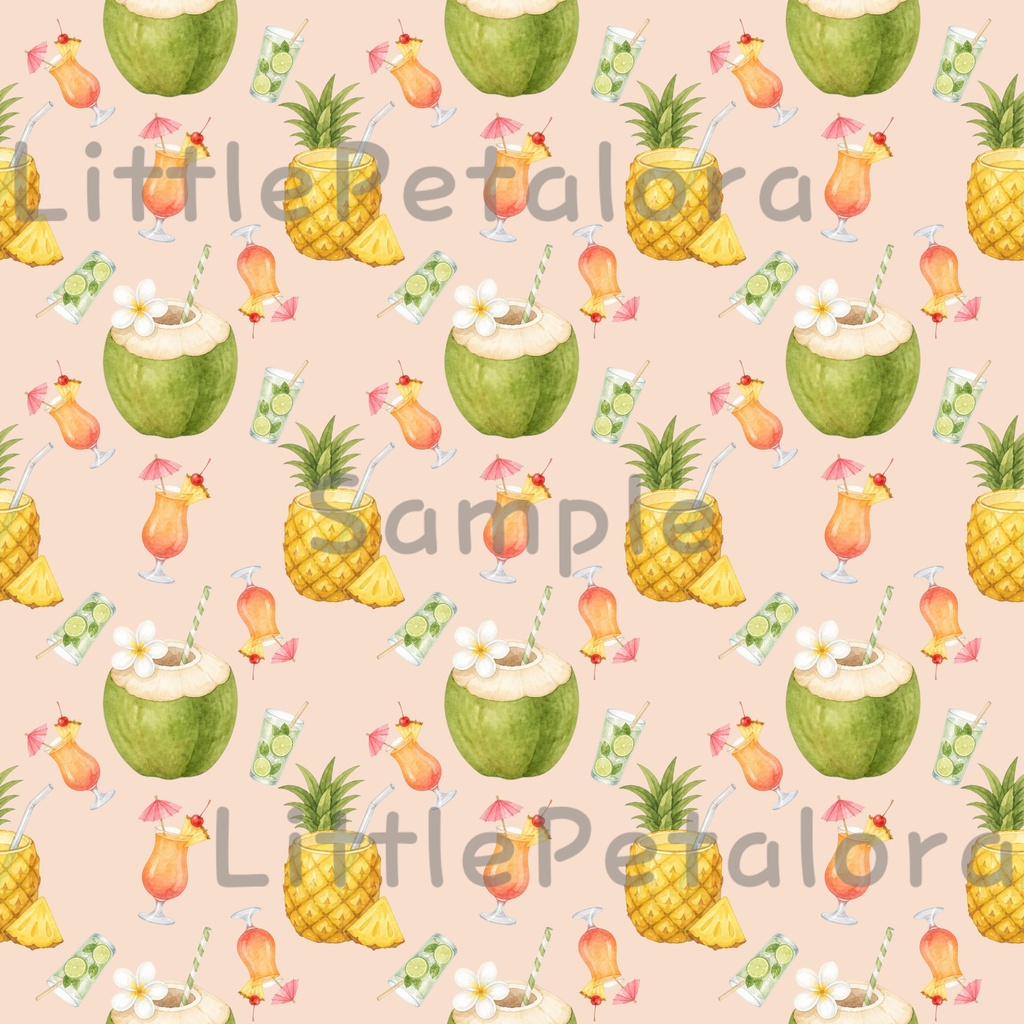 【デジタル素材】トロピカルをイメージしたシームレスパターン7枚セット