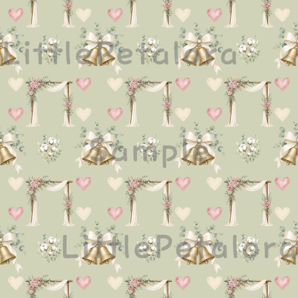 【デジタル素材】ウェディングをイメージしたシームレスパターン7枚セット
