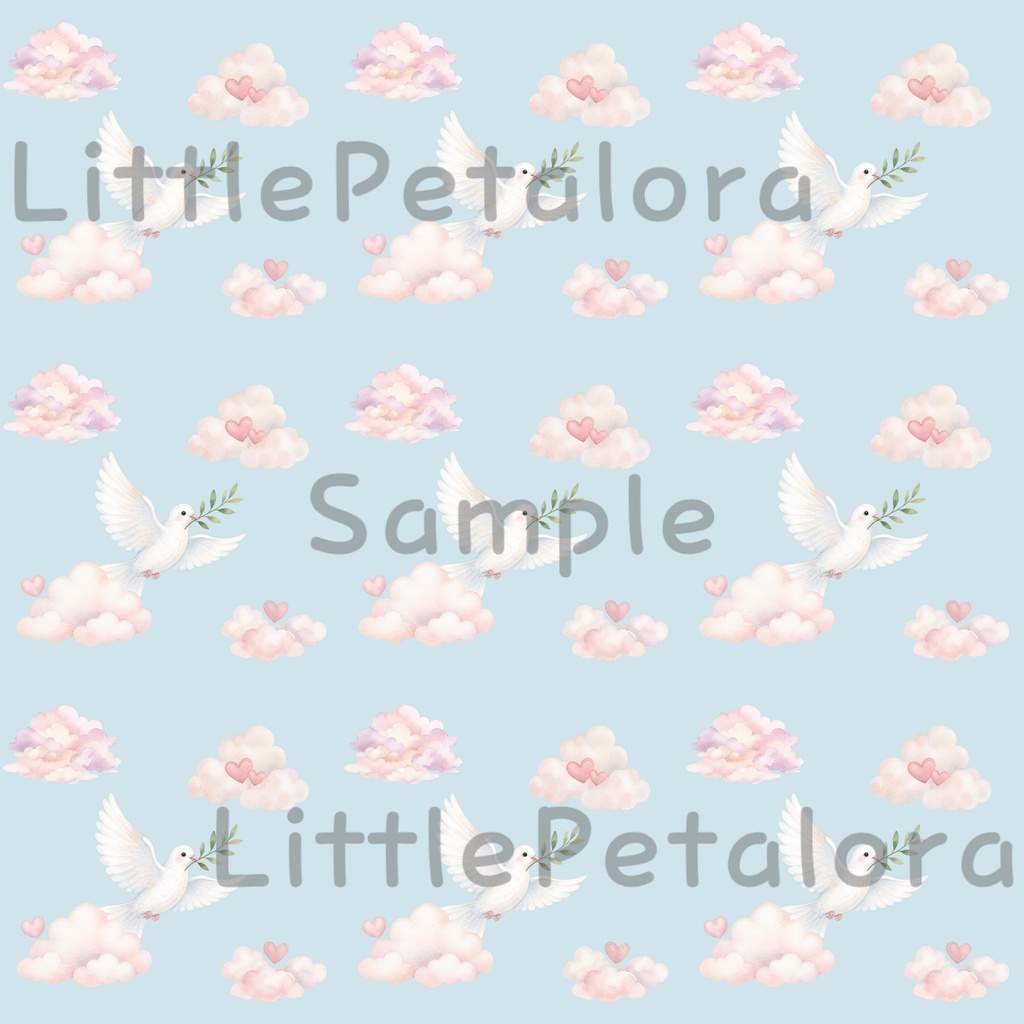 【デジタル素材】ウェディングをイメージしたシームレスパターン7枚セット