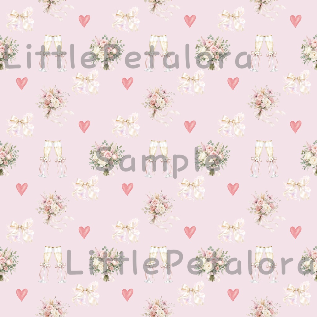 【デジタル素材】ウェディングをイメージしたシームレスパターン7枚セット