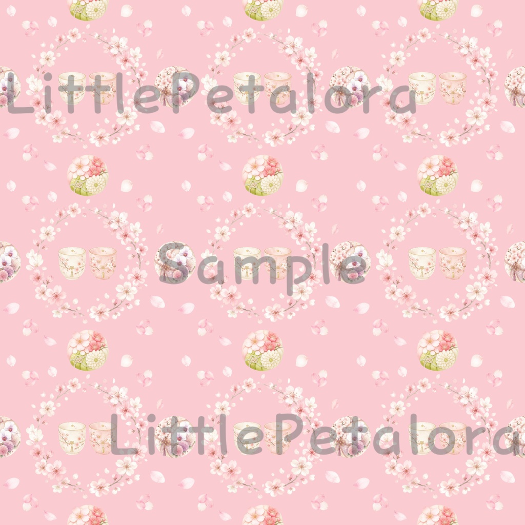 【デジタル素材】和風ウェディングをイメージしたシームレスパターン7枚セット