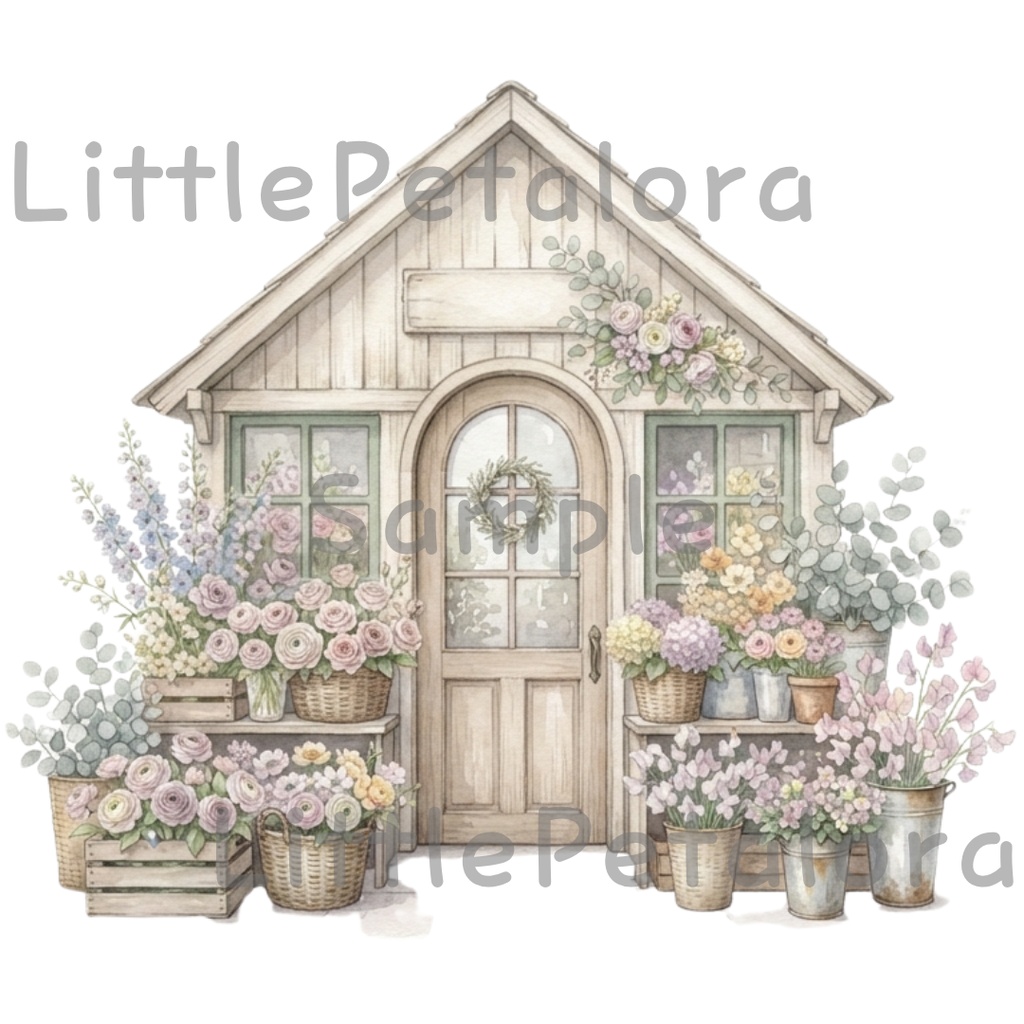 【デジタル素材】お花屋さんシリーズのクリップアート20枚セット