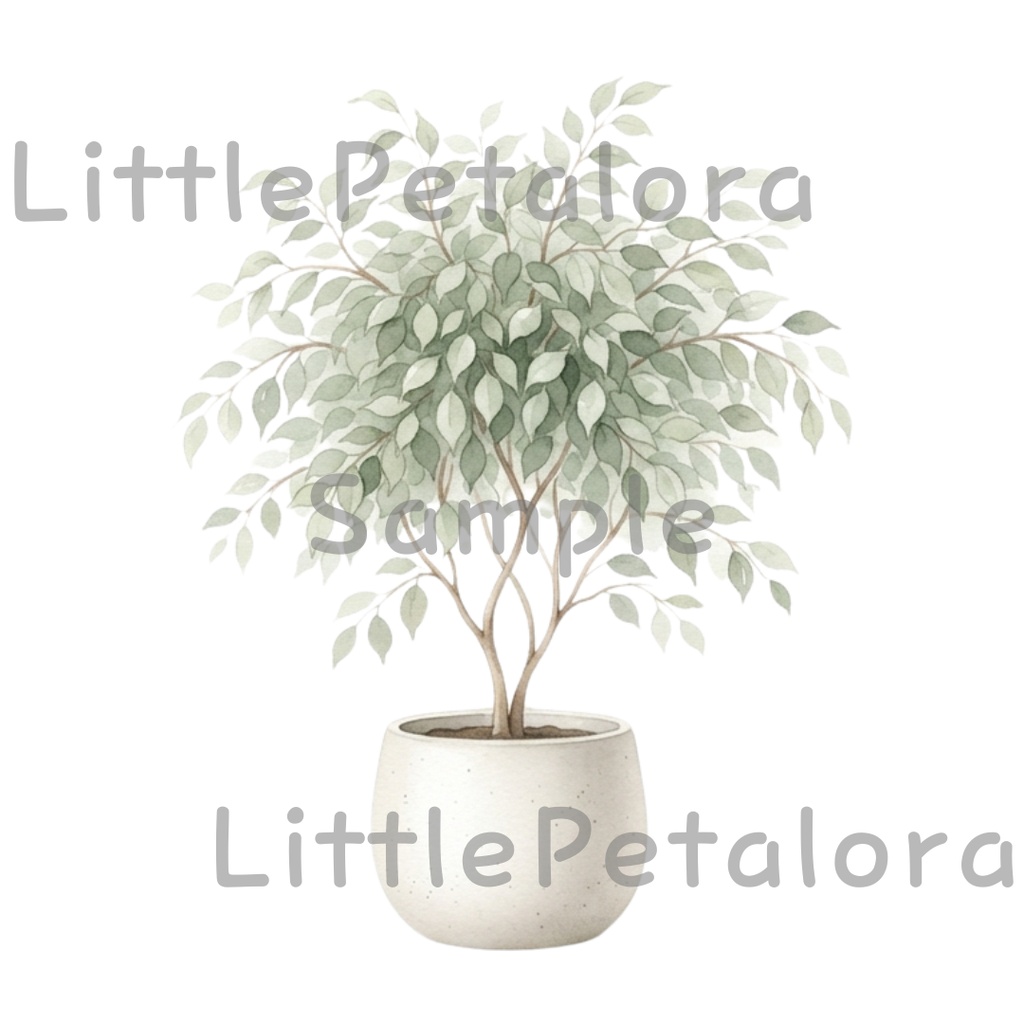【デジタル素材】観葉植物シリーズのクリップアート20枚セット